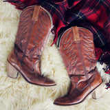 Caramel Stitch Vintage Boots: Alternate View #1