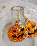 Pumpkin Carving Earrings: Alternate View #2