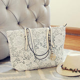 Lace & Chambray Tote: Alternate View #1