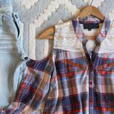 Cold Shoulder Plaid Top: Alternate View #2