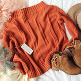 Cozy Cable Sweater in Rust: Alternate View #4