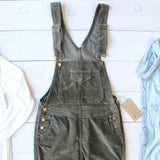 Cozy Corduroy Overalls in Sage: Alternate View #1