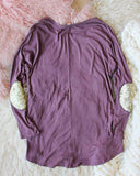 Cozy Elbow Patch Tee in Mauve: Alternate View #4