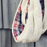 Knit & Plaid Scarf in Cream: Alternate View #2