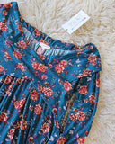 Crescent Flower Top in Teal: Alternate View #3