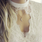 Crescent & Stone Necklace: Alternate View #2