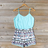 Crystal Wishes Romper in Turquoise: Alternate View #1