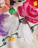 Desert Fringe Earrings in White: Alternate View #1