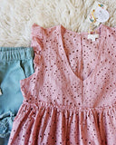 Dusty Poppy Eyelet Top: Alternate View #2