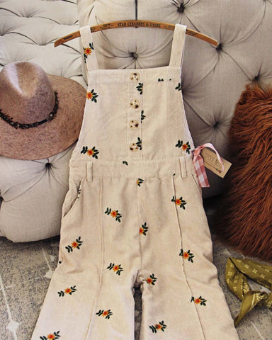 Floral Corduroy Overall
