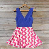 Firecracker Chevron Dress in Blue: Alternate View #4