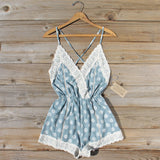 Flower Child Lace Romper in Sage: Alternate View #1