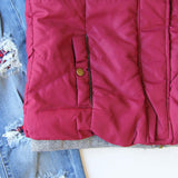 Forest Smoke Hooded Vest in Burgundy: Alternate View #3