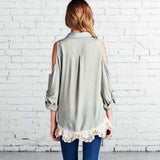 Foxly Lace Top in Sage: Alternate View #2