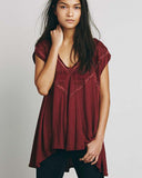 Free People Abigail Tee in Wine: Alternate View #1