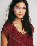 Free People Abigail Tee in Wine: Alternate View #5