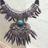 Frosted Feather Necklace: Alternate View #2