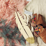 Gilded Wood Wall Feather: Alternate View #1