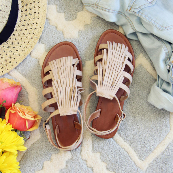 Groove Fringe Sandals: Featured Product Image