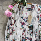 Gypsum Floral Tunic in Sage (wholesale): Alternate View #2