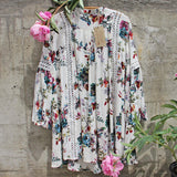 Gypsum Floral Tunic in Sage: Alternate View #4