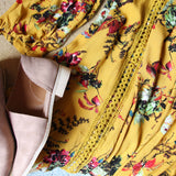 Gypsum Floral Tunic in Mustard: Alternate View #3
