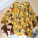 Gypsum Floral Tunic in Mustard: Alternate View #4