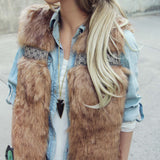 Gypsy Pine Faux Fur Vest: Alternate View #2
