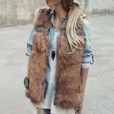 Gypsy Pine Faux Fur Vest: Alternate View #1