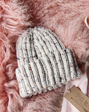 Hand Knit Heart Beanie in Gray: Alternate View #2