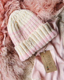 Hand Knit Heart Beanie in Pink: Alternate View #2