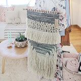 Hand-Woven Wall Hanging in Stone: Alternate View #1