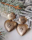 Sky Heart Earrings in Gold: Alternate View #2