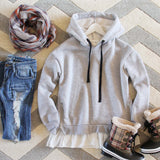 Heathered Fleece Hoodie: Alternate View #1