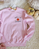Hello Pumpkin Sweatshirt in Pink: Alternate View #3