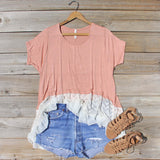 Honey & Lace Cozy Tee in Pink: Alternate View #5