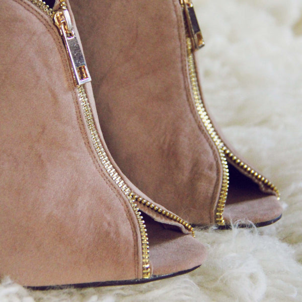 Honey Suede Heels: Featured Product Image