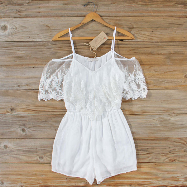 Honeyed Lace Romper: Featured Product Image