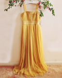 70's Swiss Dot Dress in Mustard: Alternate View #2