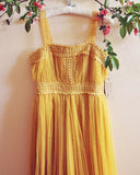 70's Swiss Dot Dress in Mustard: Alternate View #1