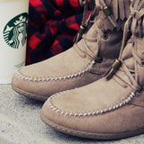 Juniper Pine Moccasins in Taupe: Alternate View #2