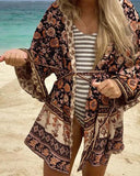 Crimson Magnolia Kimono: Alternate View #1