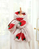 Strawberry Knit Scarf in Cream: Alternate View #3