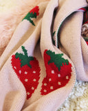 Strawberry Knit Scarf in Pink: Alternate View #3