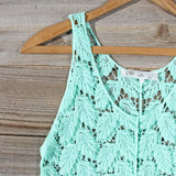 La Conner Lace Tank in Mint: Alternate View #2