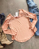 Linen Soft Lace-Up Tee: Alternate View #1