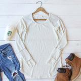 Lace Cuff Thermal in Cream: Alternate View #1