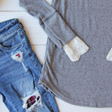 Lace Cuff Thermal in Gray: Alternate View #3