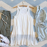 The Lace Hem Layering Tank in White: Alternate View #4