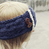 Lace & Knit Headwrap in Charcoal: Alternate View #2